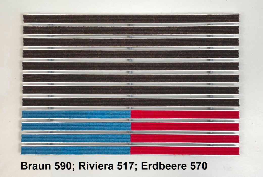 Streifenbürste und Rips, Profilabstand 5 mm, PROFI Schwerentflammbar