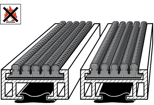 Schwerentflammbare Eingangsmatt aus Aluminium